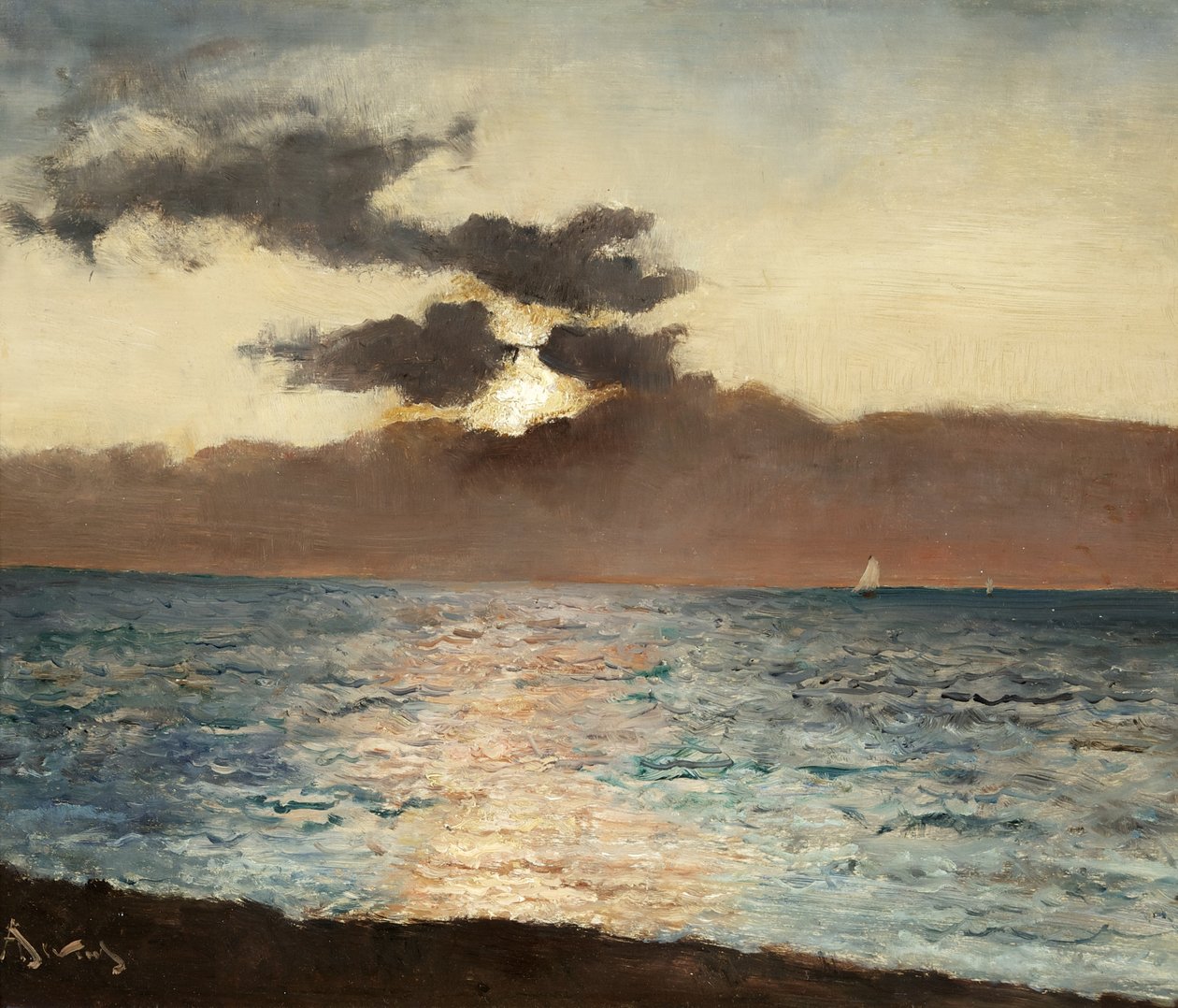 Seascape ، Le Tréport ، حوالي 1880-89 (زيت على لوح) بواسطة ألفريد إميل ستيفنز