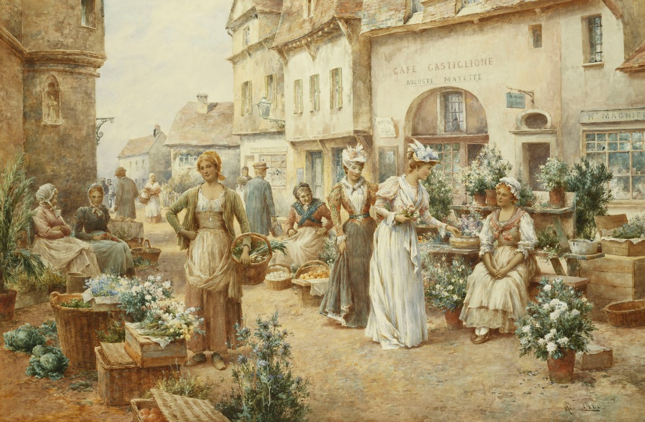 سوق الزهور ، فرنسا ، 1900 بواسطة ألفريد جليدينج