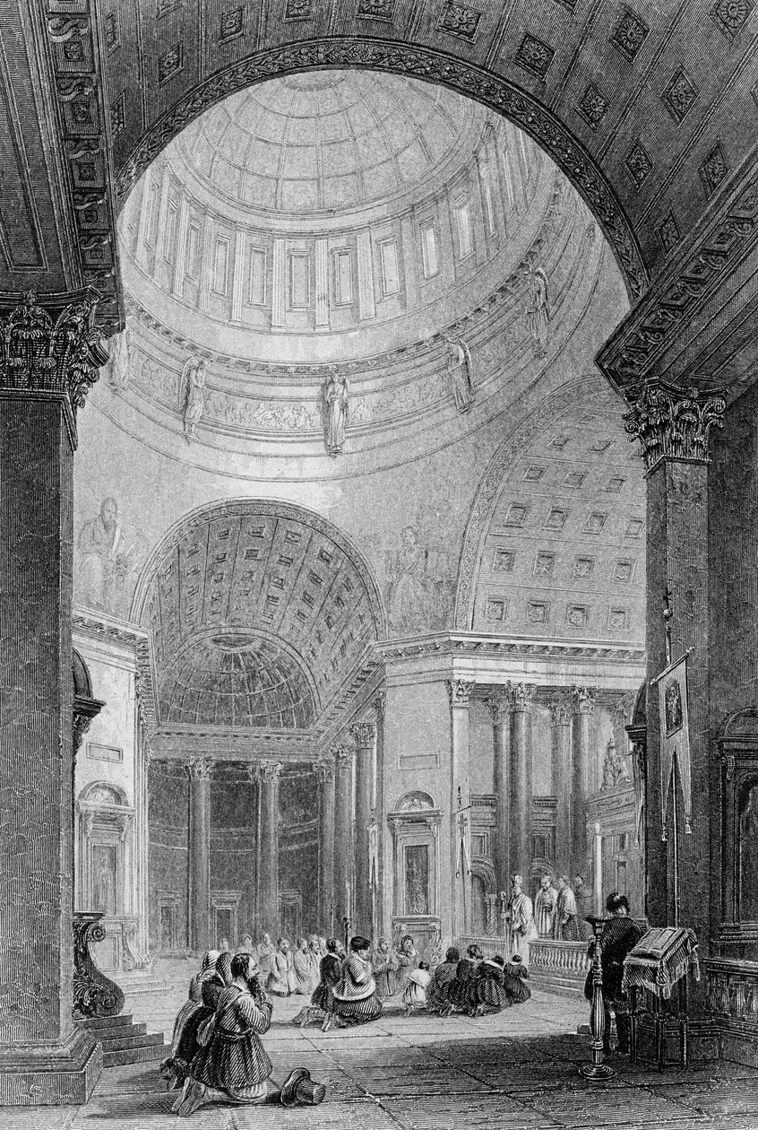 داخل كنيسة قازان ، نقش T. Higham بواسطة ألفريد جومرسال فيكرز