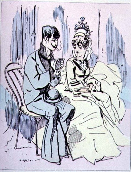 Aux Champs-Élysées ، توضيح من Les Parisiennes ، c.1870 بواسطة ألفريد جريفين