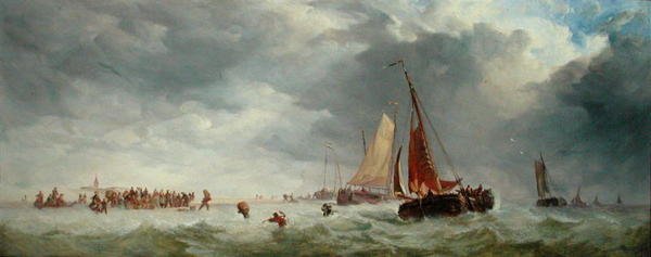 شاطئ Scheveningen (زيت على لوح) بواسطة ألفريد هربرت