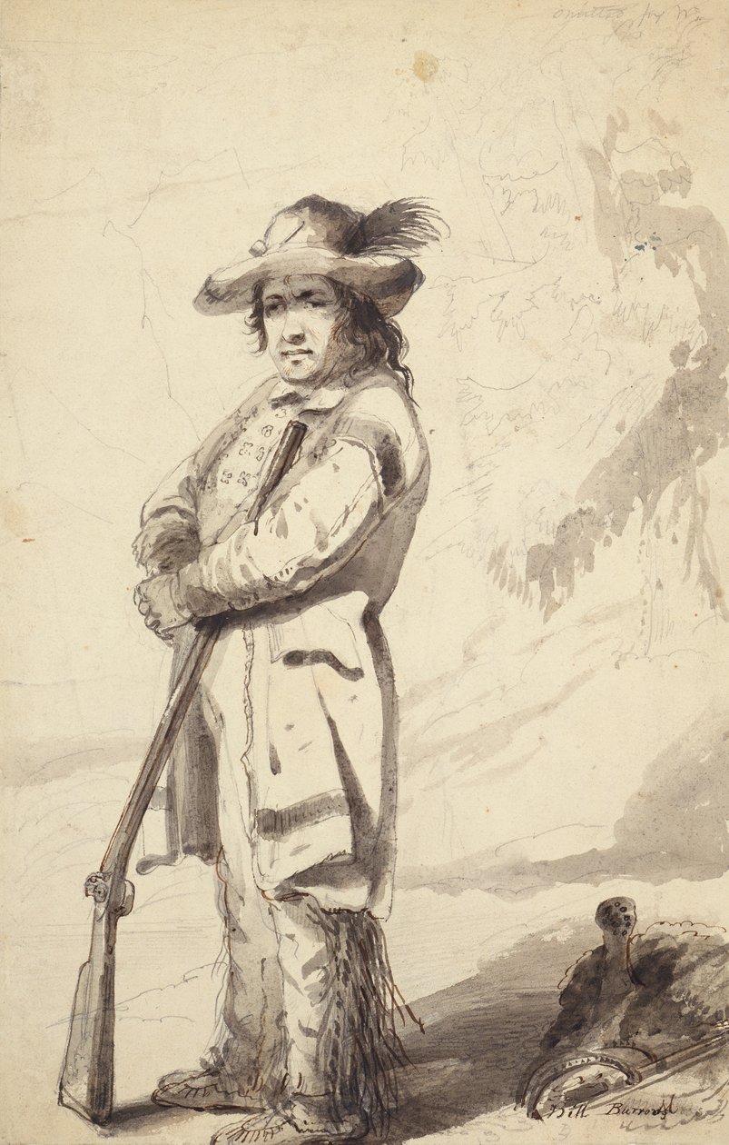 روكي ماونتن ترابر ، بيل بورو ، حوالي عام 1837 (قلم رصاص وقلم وحبر وغسل على ورق) بواسطة ألفريد جاكوب ميلر