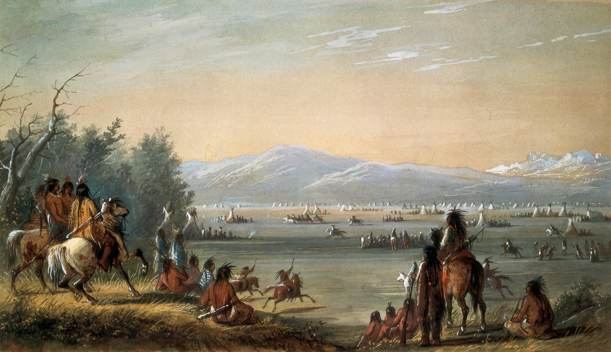 قرية هندية. عمل ألفريد جاكوب ميلر (1810-1874) بواسطة ألفريد جاكوب ميلر