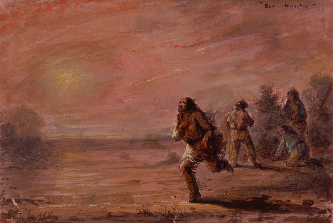 Bee Hunters ، حوالي 1837 (زيت على ورق) بواسطة ألفريد جاكوب ميلر