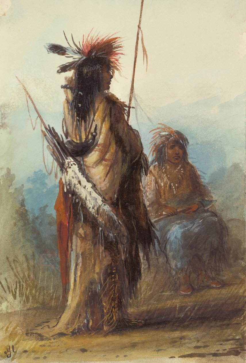 شوشونز ، جرين ريفر ، حوالي عام 1837 (قلم رصاص وقلم وحبر وغسل على ورق) بواسطة ألفريد جاكوب ميلر