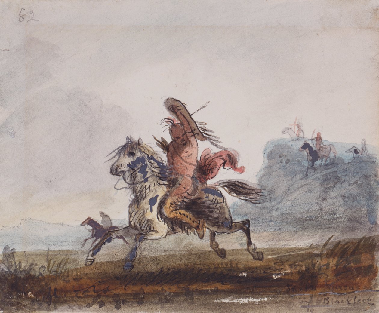 ثعابين تابعتها Blackfeet ، حوالي عام 1837 (ألوان مائية على ورق) بواسطة ألفريد جاكوب ميلر