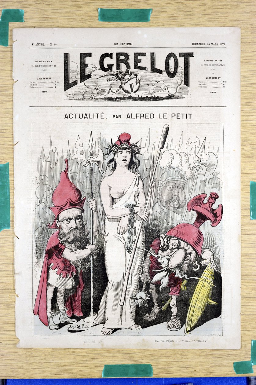 غلاف "" Le Grelot "" ، رقم 50 ، Satirique en Couleurs بواسطة ألفريد لو بيتيت