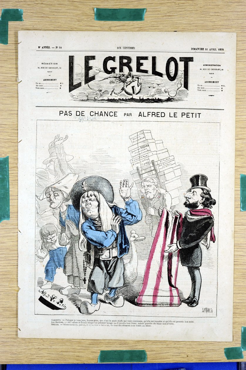 غلاف "" Le Grelot "" ، رقم 54 ، Satirique en Couleurs بواسطة ألفريد لو بيتيت