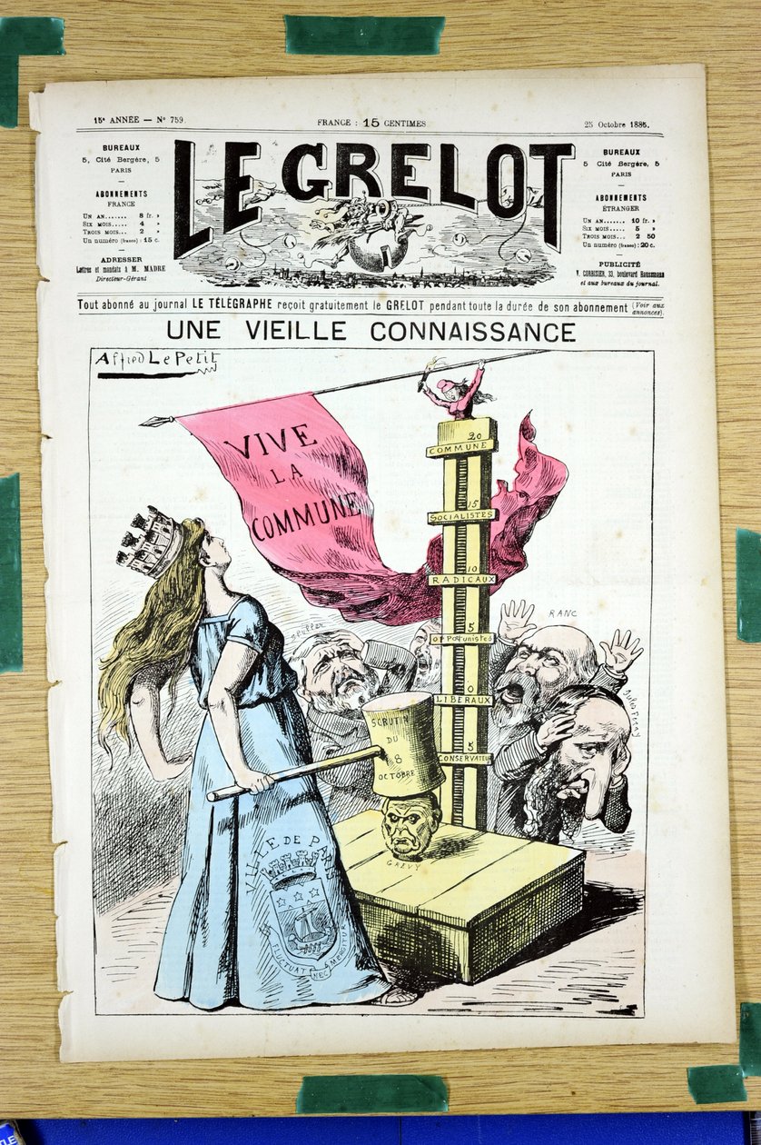 غلاف "" Le Grelot "" ، رقم 759 ، Satirique en Couleurs بواسطة ألفريد لو بيتيت