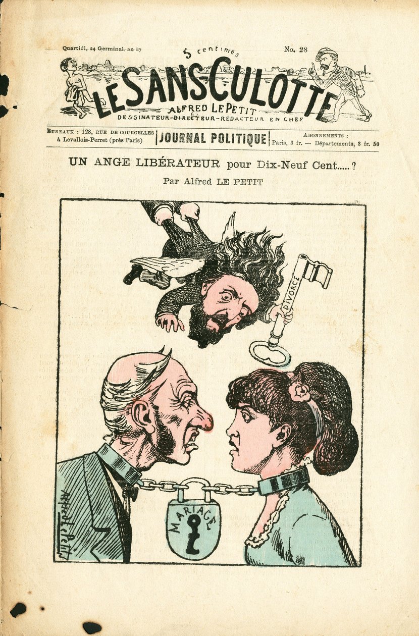غلاف "" Le Sans-Panlotte "، رقم 28 ، Satirique en Couleurs بواسطة ألفريد لو بيتيت