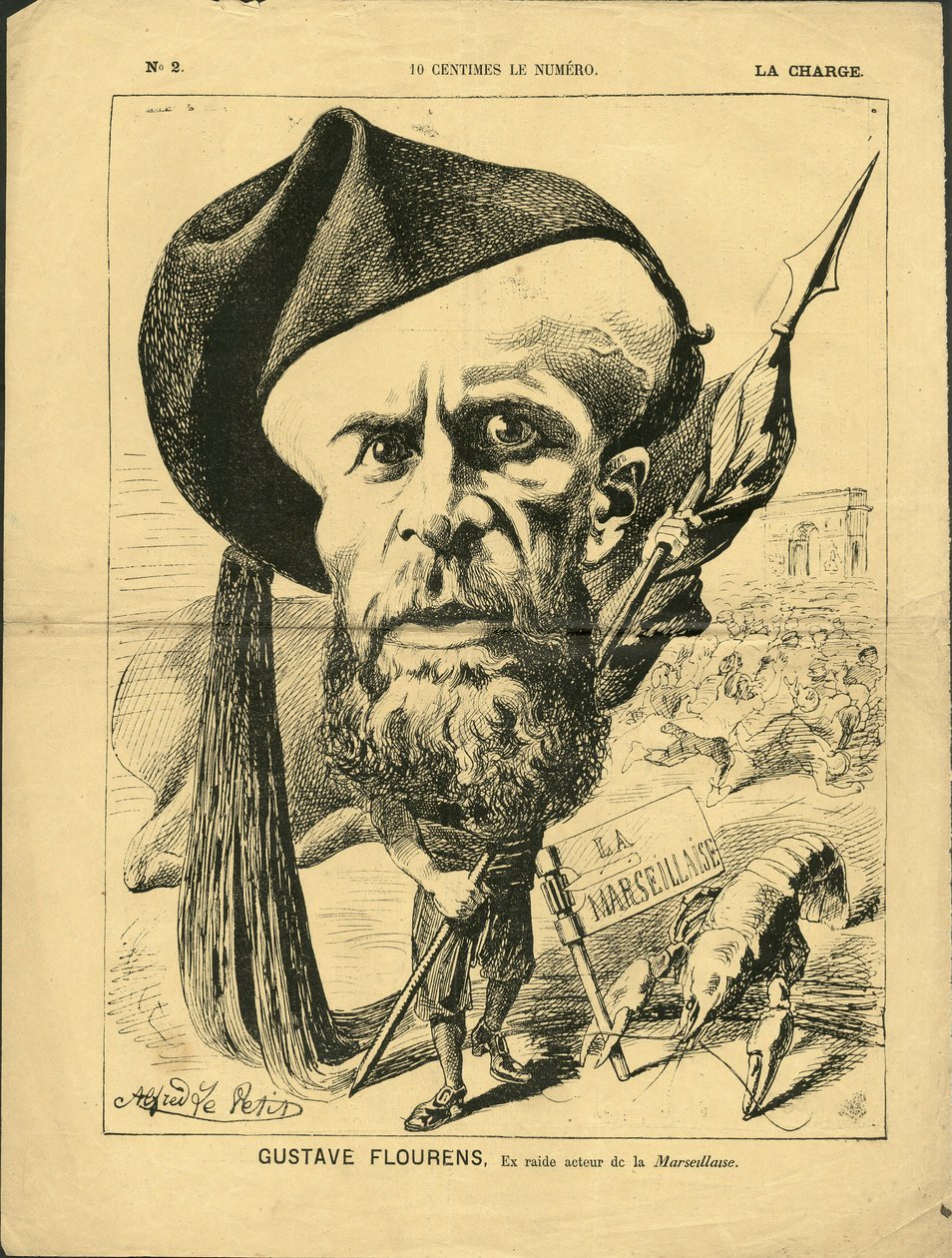 رسم توضيحي لألفريد لو بيت (1841-1909) في La Charge (1870) ، رقم 2 - Flourens Emile بواسطة ألفريد لو بيتيت