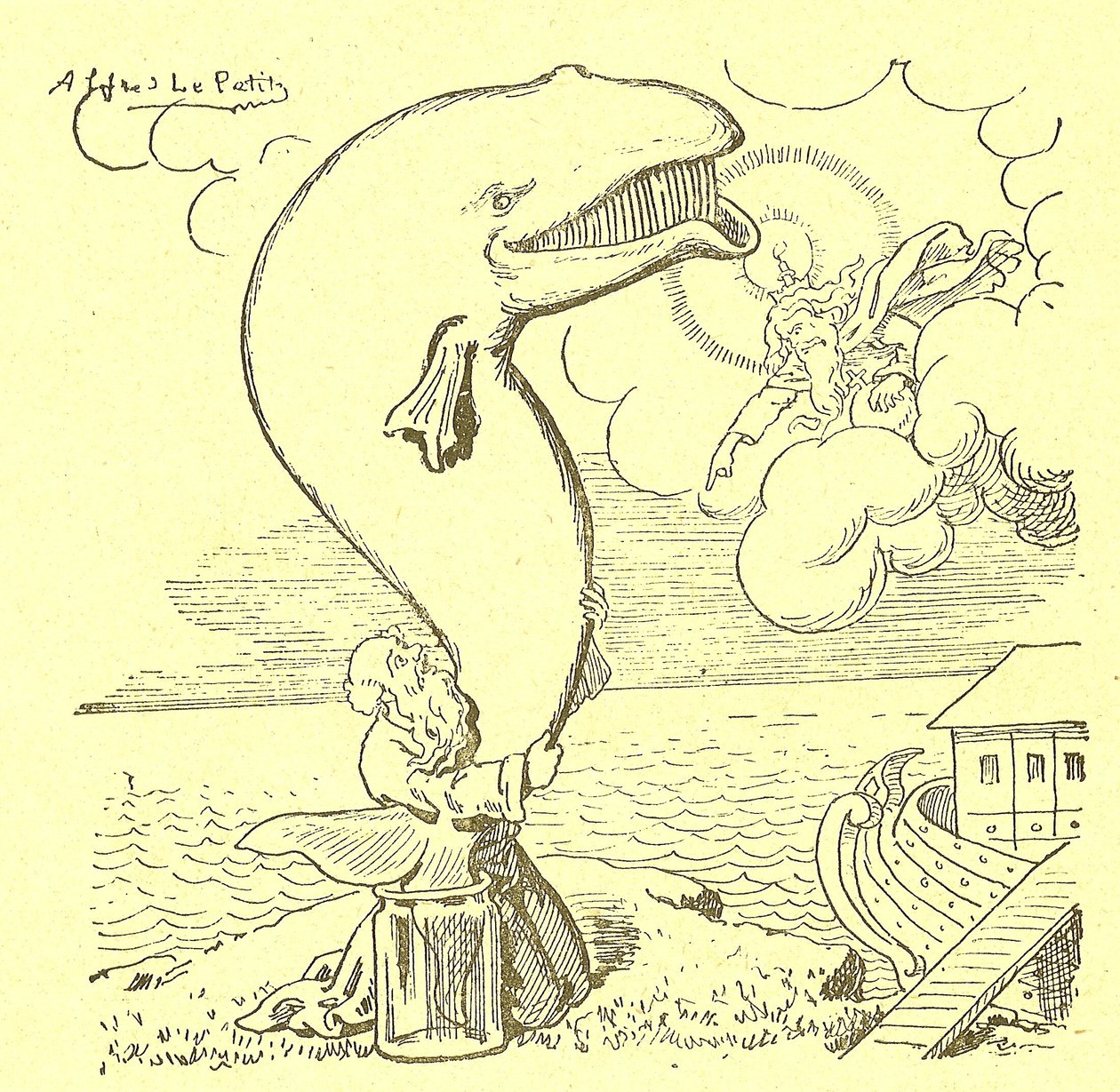Illustration of Alfred Le Pete (1841-1909) in Gros-Jean and his cure بواسطة ألفريد لو بيتيت