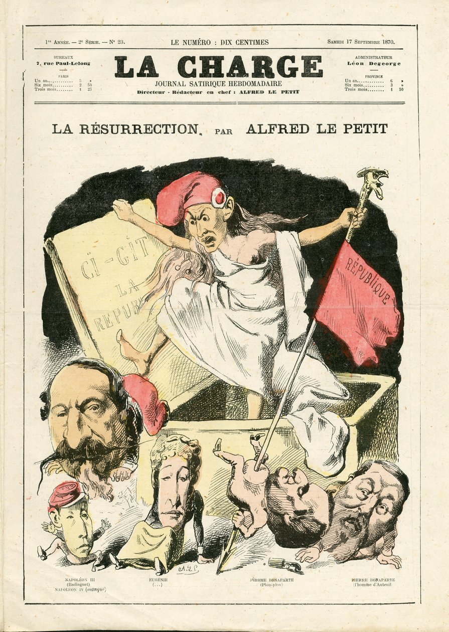 La Charge (1870) ، العدد 23 ، Color Satirical بواسطة ألفريد لو بيتيت
