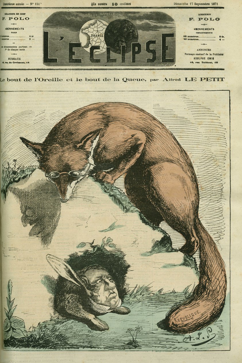 رأس الأذن وطرف الذيل ، بين Adolphe Thiers in fox - Republique و Philippe d