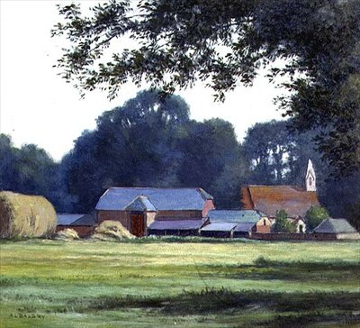 The Farm، West Parley، Dorsetshire، 1909 (تمبرا) بواسطة ألفريد ليس بالدري