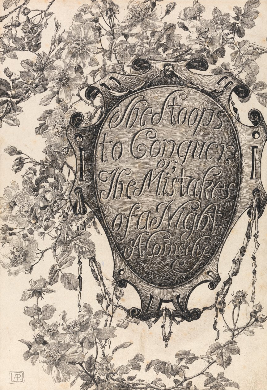 صفحة العنوان من She Stoops to Conquer بواسطة ألفريد بارسونز