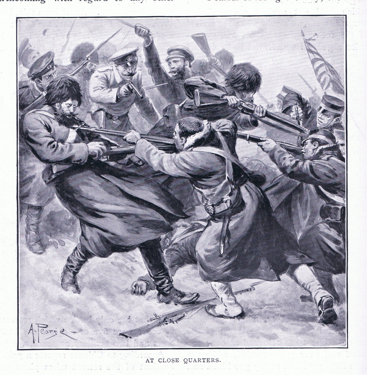 في أماكن قريبة ، التوضيح من Casells History of Russo-Japanese War Vol 1 ، c.1900 بواسطة ألفريد بيرس