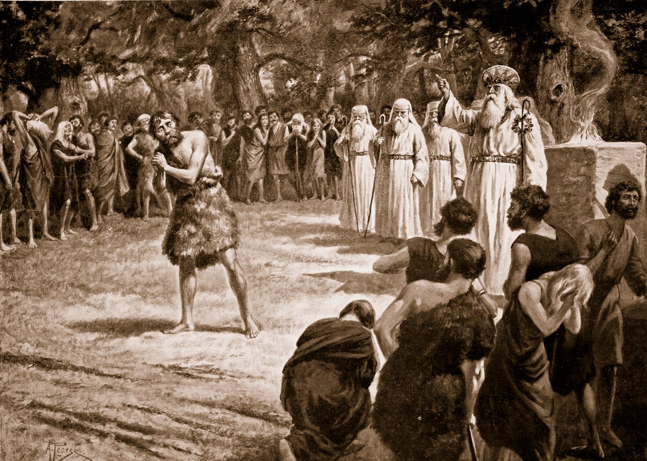العدالة التي يستغني عنها الدرويد ، توضيح من "قصة هتشنسون عن الأمة البريطانية" ، ج .1920 بواسطة ألفريد بيرس