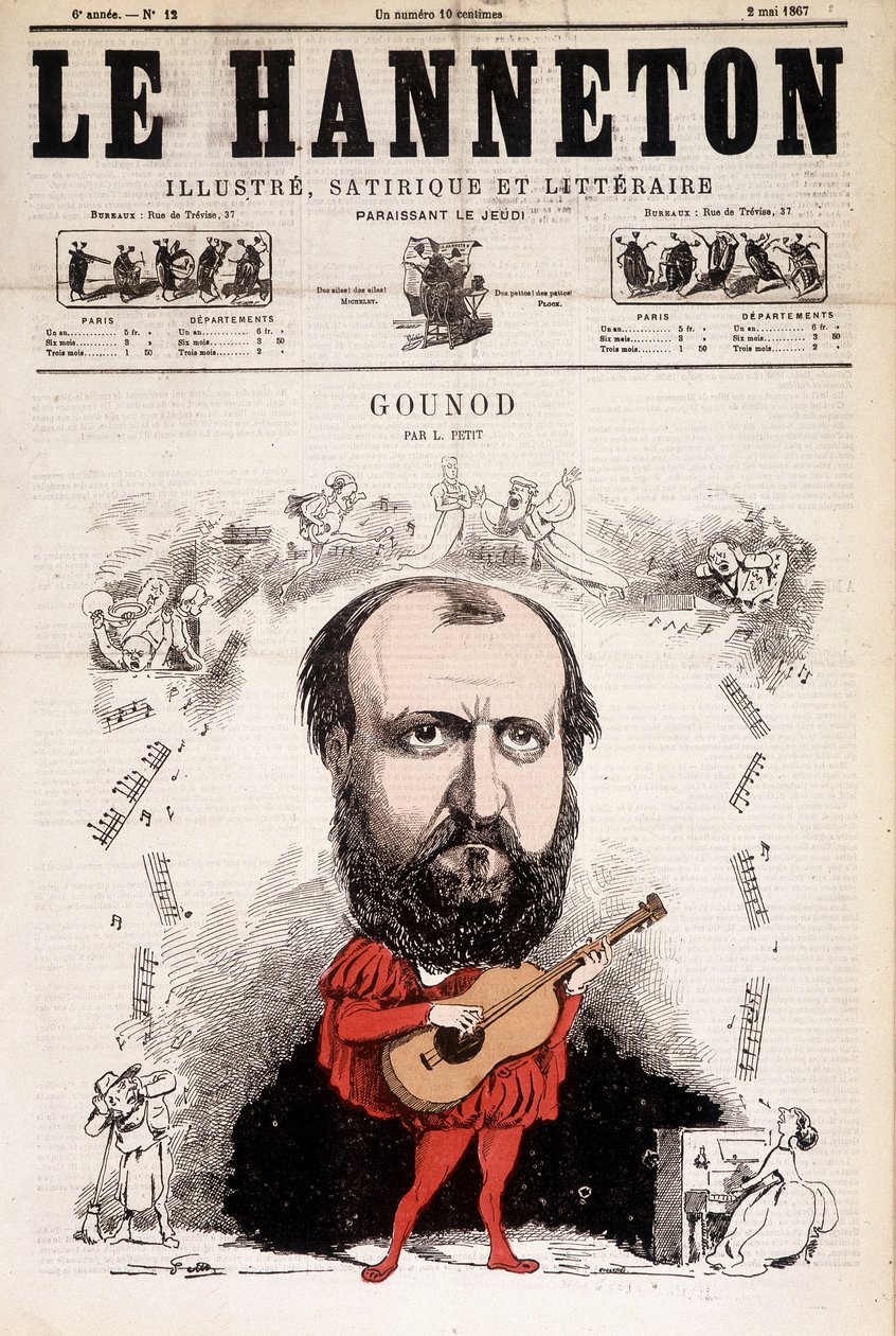 مايو 1867 شابينر. رسم كاريكاتوري لتشارلز جونود (1818-1893) ، ملحن فرنسي. بواسطة alfred le Petité. بواسطة ألفريد بيتي