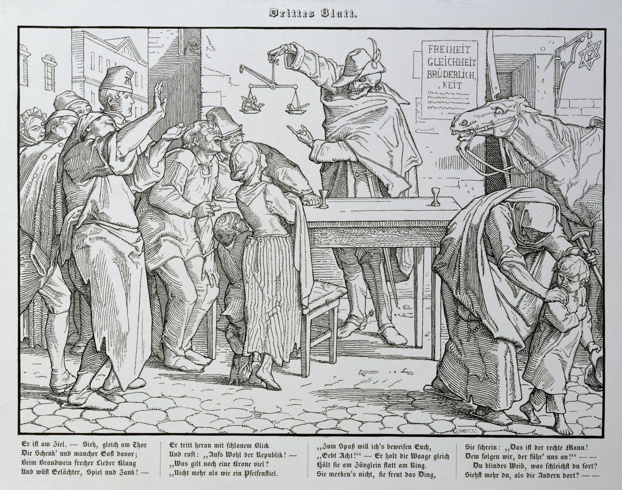 الموت قبل البيت العام ، من "رقصة أخرى للموت" نشره جورج ويجاند في لايبزيغ ، 1849 بواسطة ألفريد ريتيل