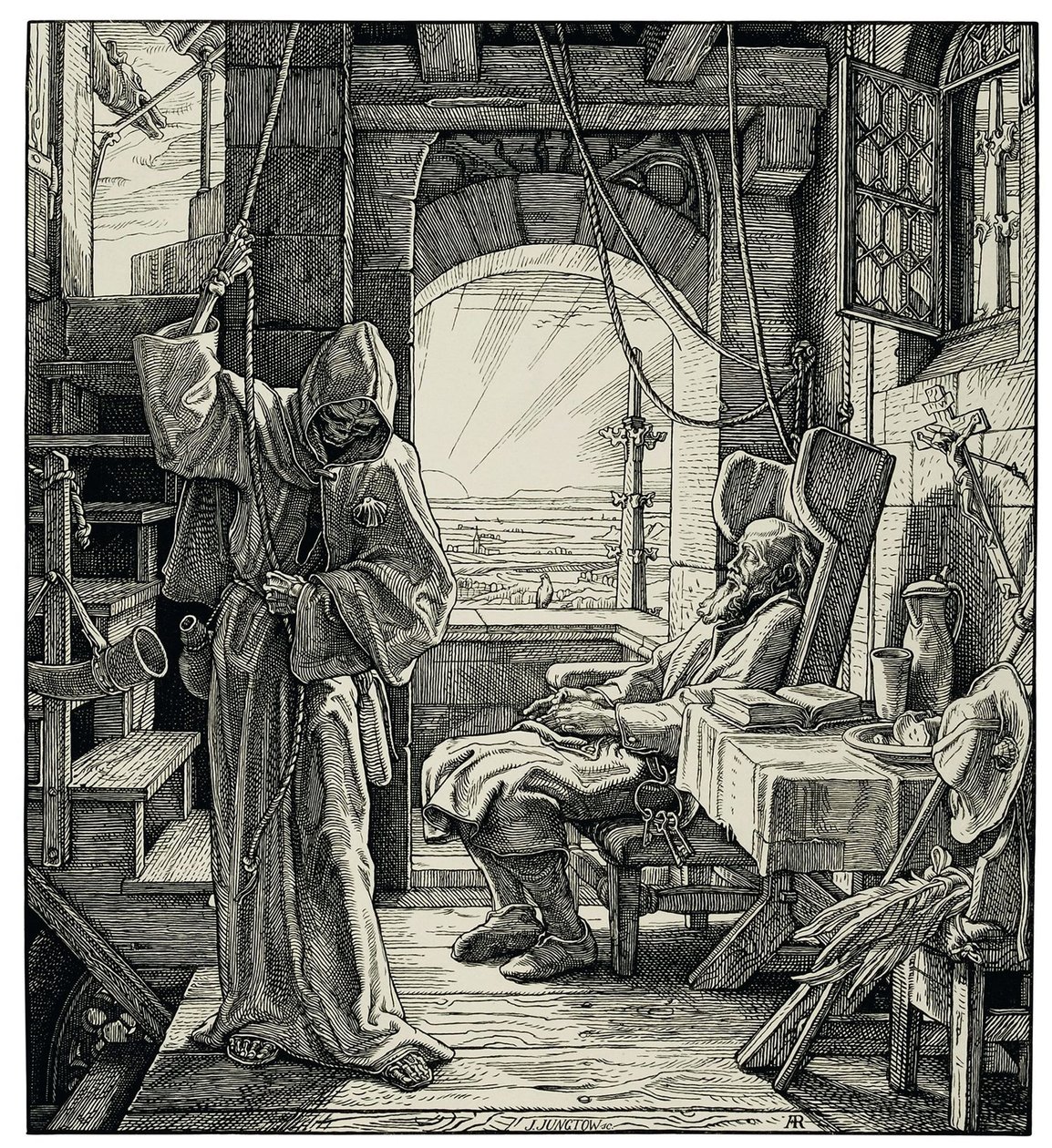 الموت كصديق ، 1851. بواسطة ألفريد ريتيل