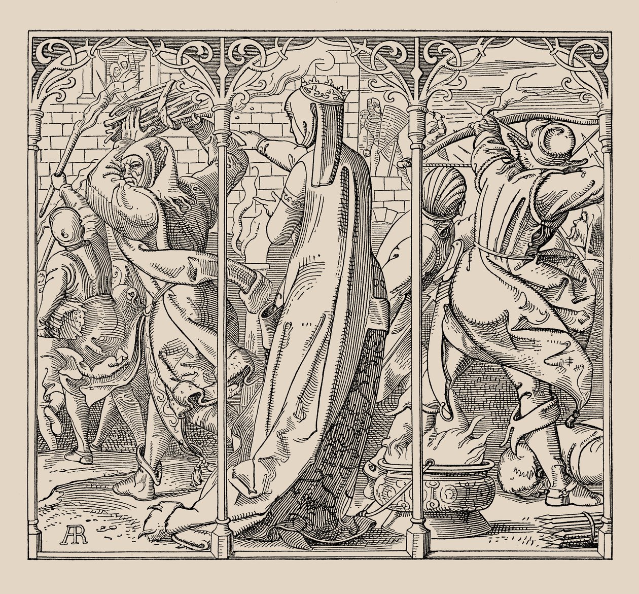 يموت Nibelungen. كيف أعطت الملكة أوامر لحرق القاعة ، 1840-1841. بواسطة ألفريد ريتيل