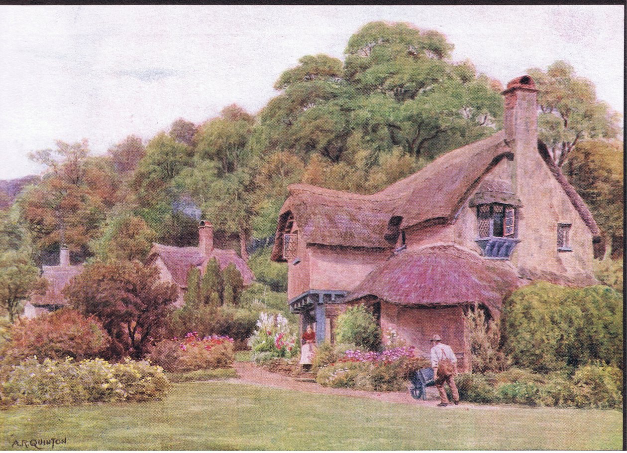 ألوموسيس ، سيلورثي جرين ، سومرست ، من The Cottages and the Village Life of Rural England تم نشره بواسطة Dent & Sons Limited بواسطة ألفريد روبرت كوينتون