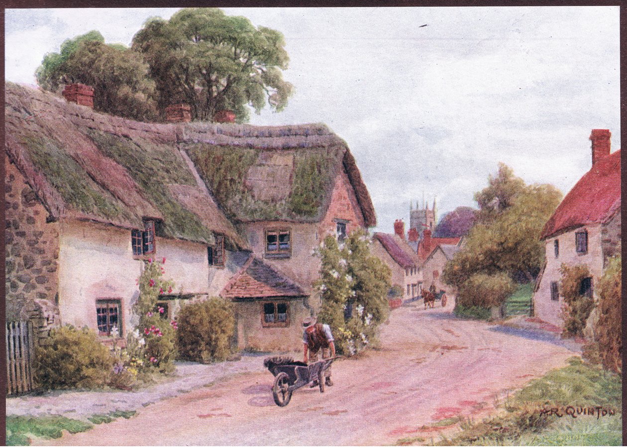 كارهامبتون ، سومرست ، من The Cottages and the Village Life of Rural England الذي نشرته شركة Dent & Sons Limited بواسطة ألفريد روبرت كوينتون