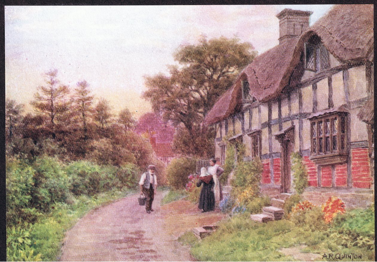 المساء ، قلعة Elmley ، Worcester ، من The Cottages and the Village Life of Rural England تم نشره بواسطة Dent & Sons Limited بواسطة ألفريد روبرت كوينتون