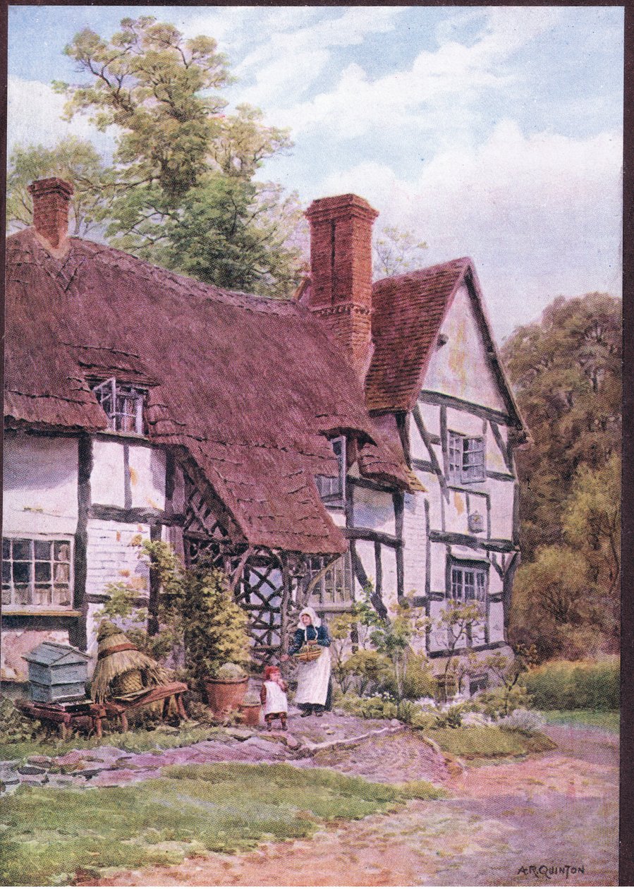 Harvington ، nr Evesham ، Worcester ، من The Cottages and the Village Life of Rural England تم نشره بواسطة Dent & Sons Limited بواسطة ألفريد روبرت كوينتون