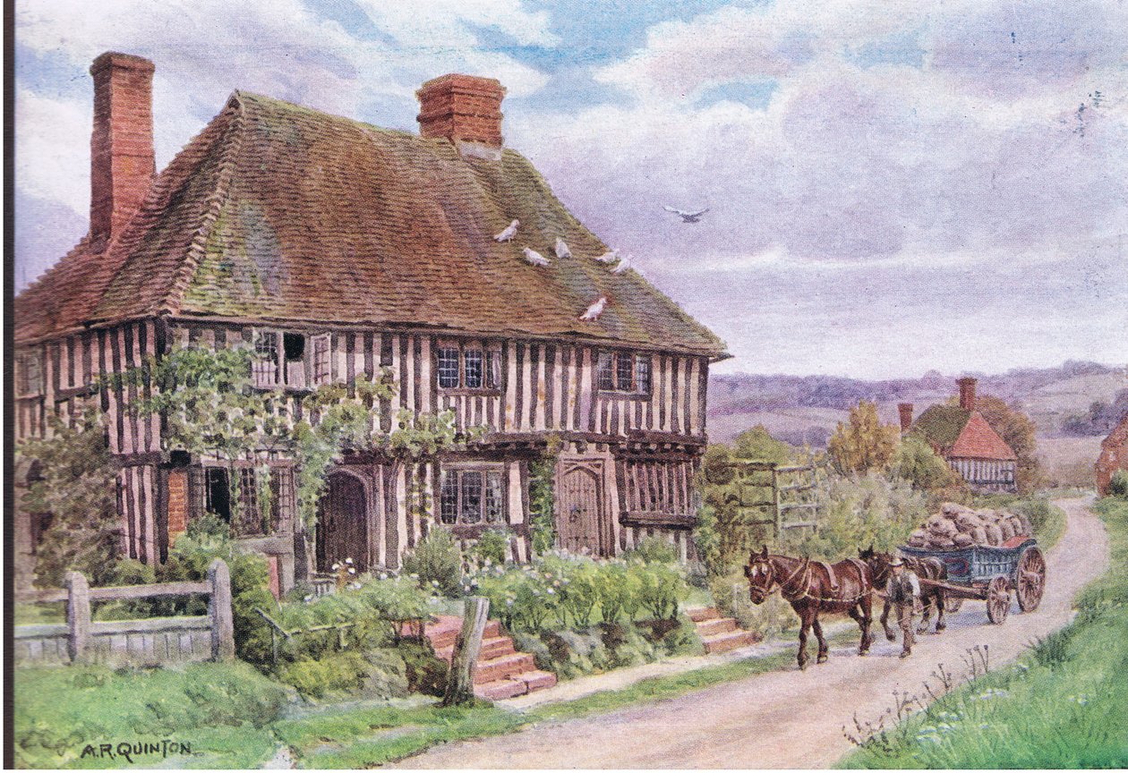 Small Hythe ، Nr Tenterden ، Kent ، من The Cottages and the Village Life of Rural England نشرته Dent & Sons Limited ، 1912 بواسطة ألفريد روبرت كوينتون