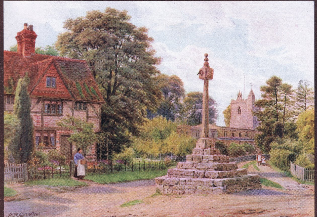 The Cross، East Hagbourne، Berkshire ، من The Cottages and the Village Life of Rural England تم النشر بواسطة Dent & Sons Limited، 1912 بواسطة ألفريد روبرت كوينتون