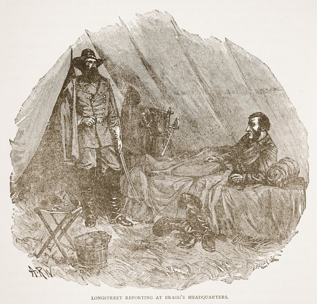 تقرير Longstreet في مقر Bragg ، من حانة كتب. 1896 بواسطة ألفريد رودولف واود