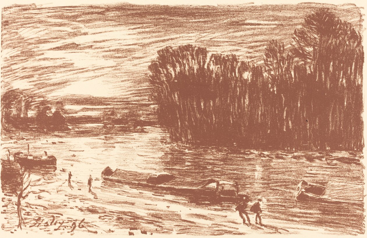 ضفاف Loing بالقرب من Saint-Mammes Bords du Loing ، Pres Saint-Mammes ، 1896. بواسطة الفريد سيسلي