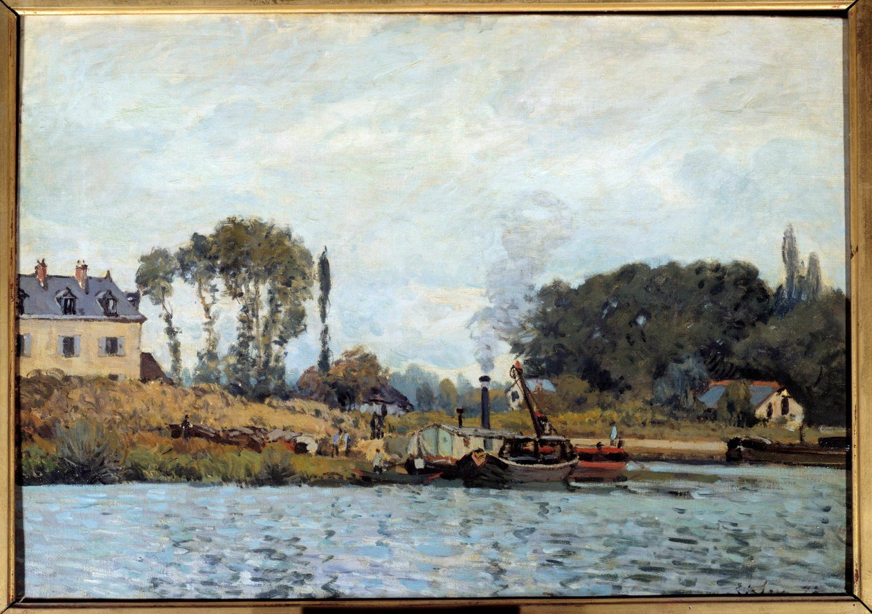 قارب في قفل بوجيفال لوحة لألفريد سيسلي (1839-1899) 1873 شمس. 0،46x0،65 م باريس ، متحف دورسيه بواسطة الفريد سيسلي