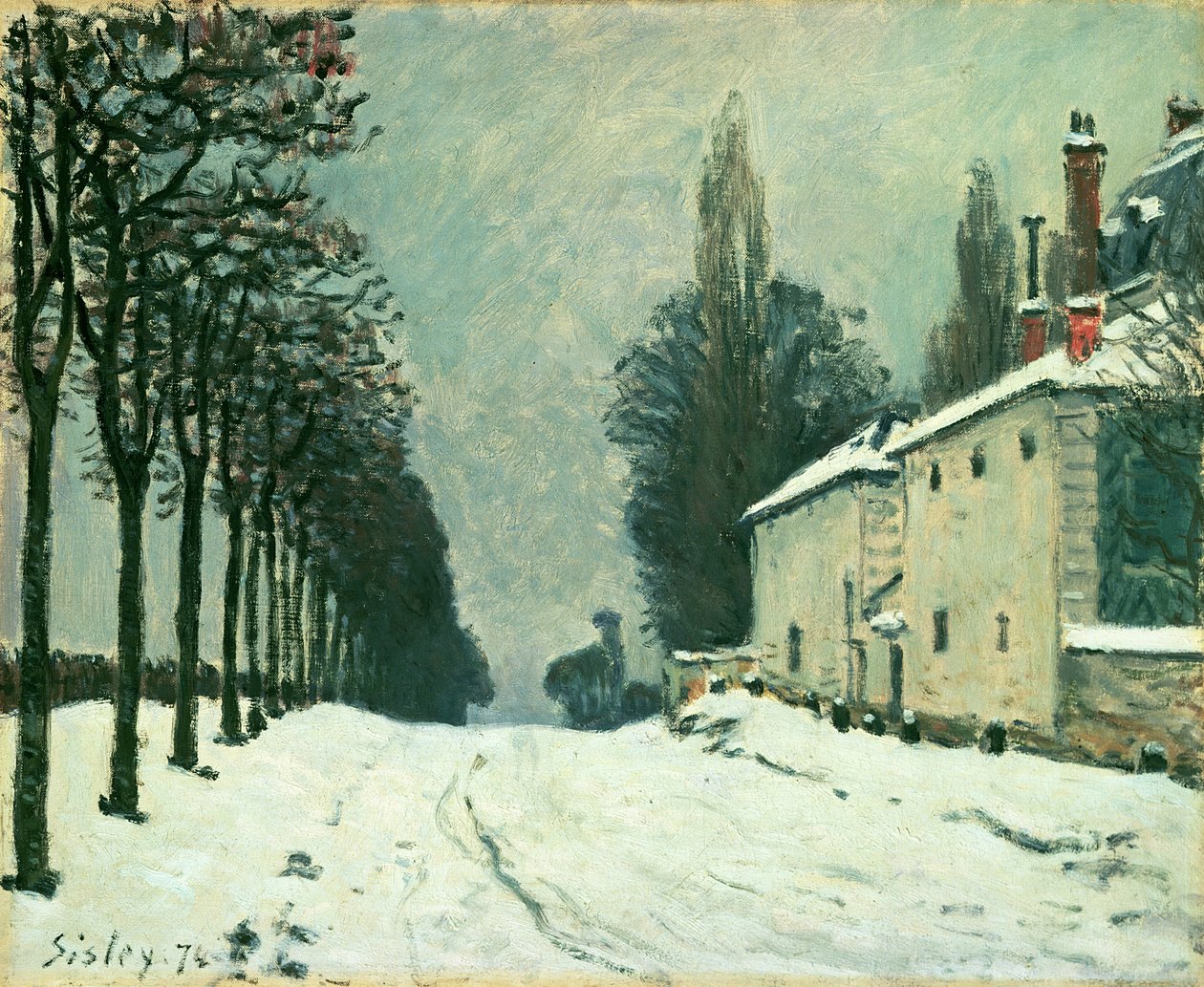La Route de Louveciennes ، شتاء ، 1874 بواسطة الفريد سيسلي