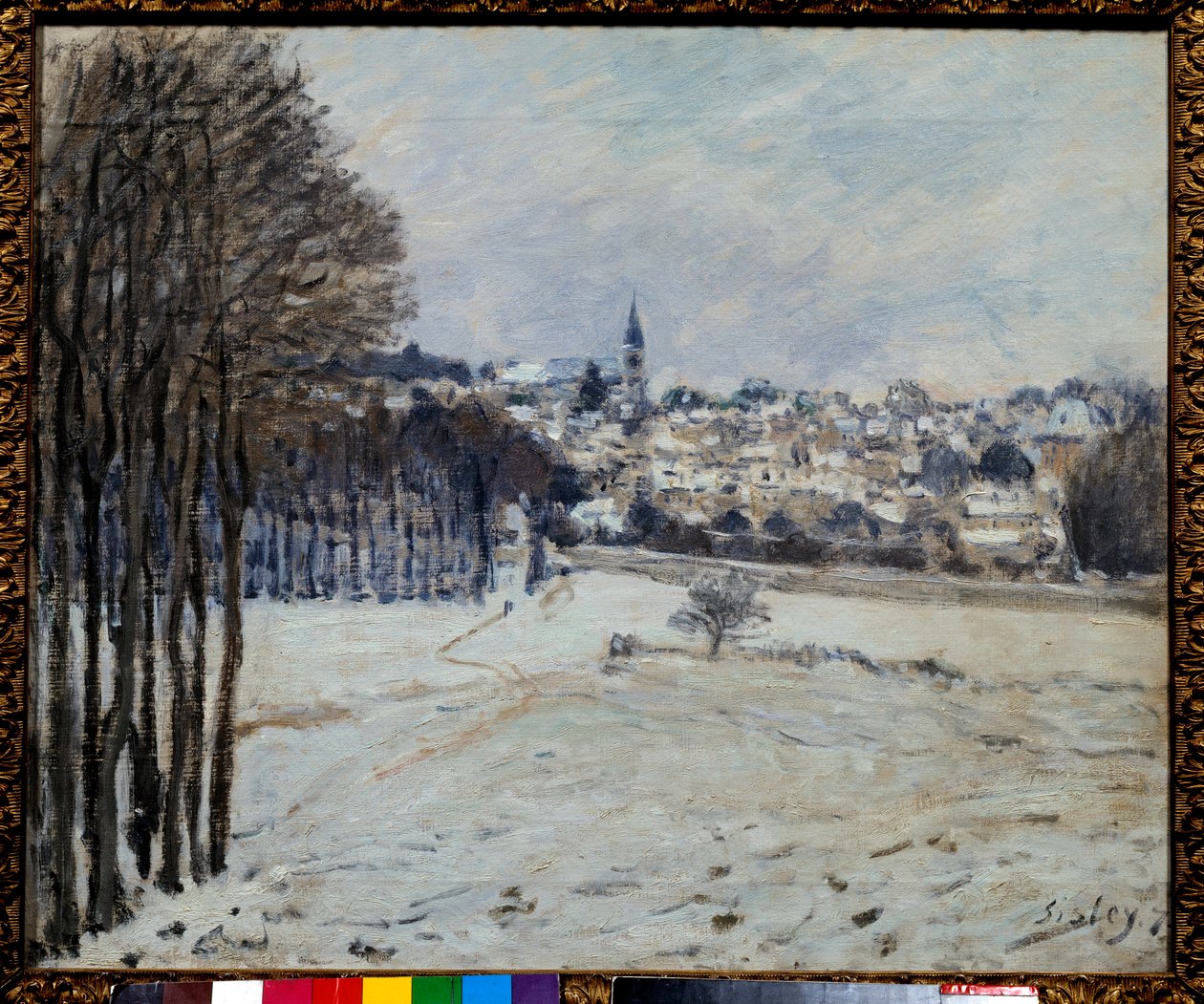 La neige a Marly لوحة لألفريد سيسلي (1839-1899) 1875 صن. 0،46x0،56 م باريس ، متحف دورسيه بواسطة الفريد سيسلي
