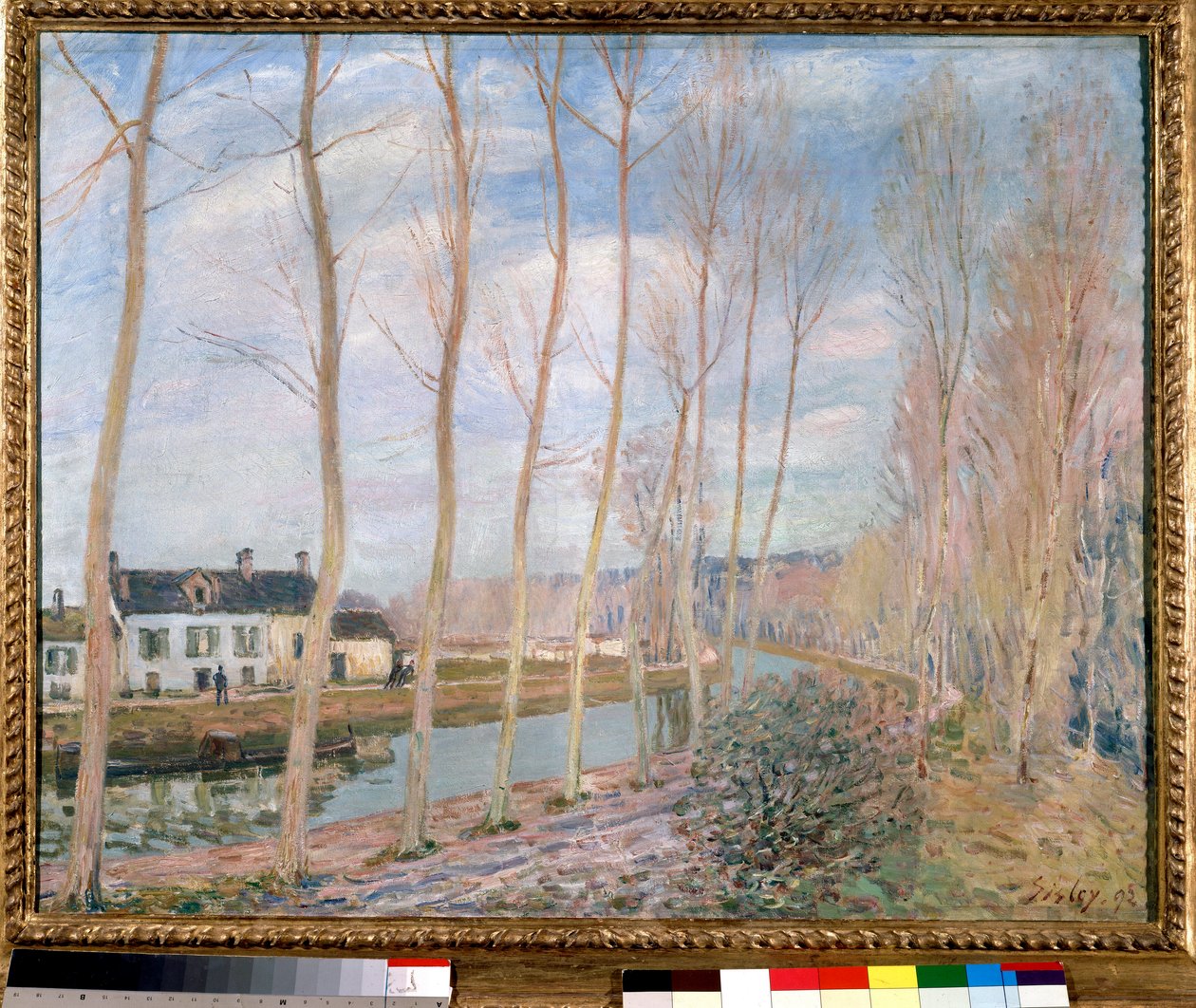 لوحة قناة Loing بواسطة Alfred Sisley (1839-1899) 1892 Sun. 0.73x0.93 م باريس ، متحف أورساي بواسطة الفريد سيسلي