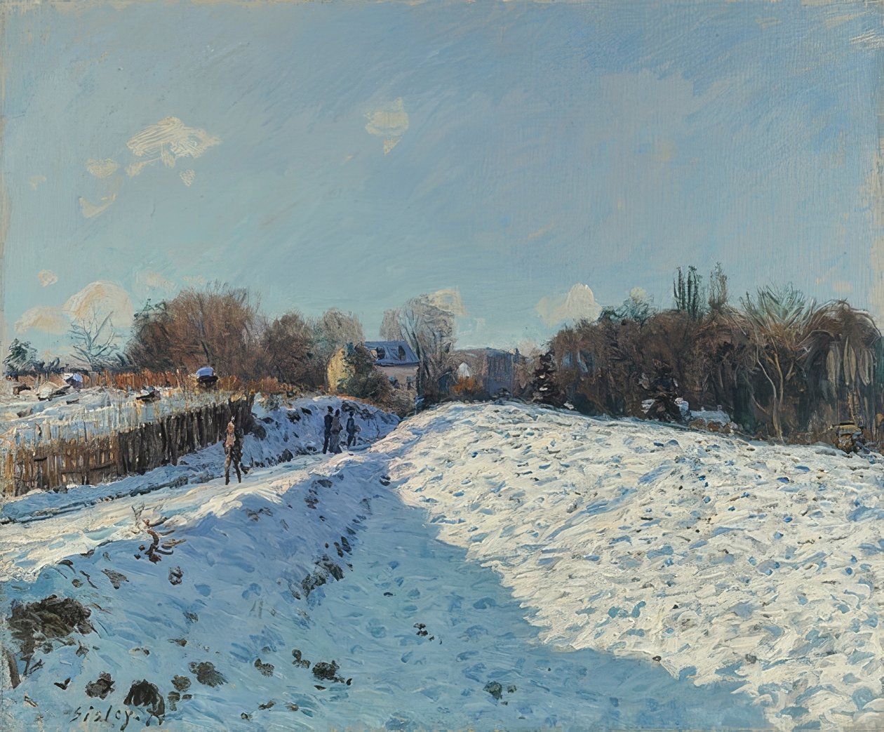 Louveciennes im Schnee (تأثير الثلج في Louveciennes). 1874 بواسطة الفريد سيسلي