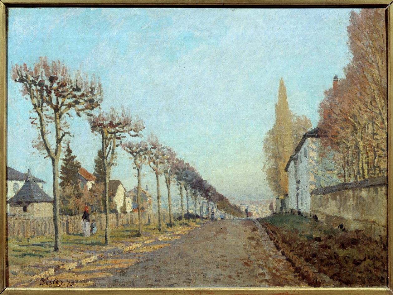الطريق إلى الآلة ، Louveciennes. لوحة للفريد سيسلي (1839-1899) بواسطة الفريد سيسلي