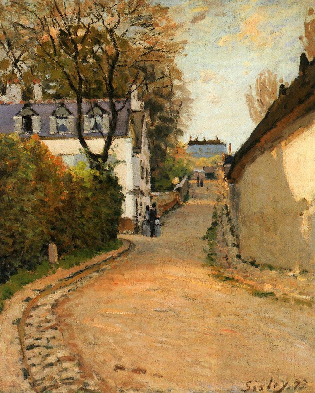 Rue de la Princesse ، Louveciennes ، باتجاه الشمال ، حوالي 1873 (زيت على قماش) بواسطة الفريد سيسلي