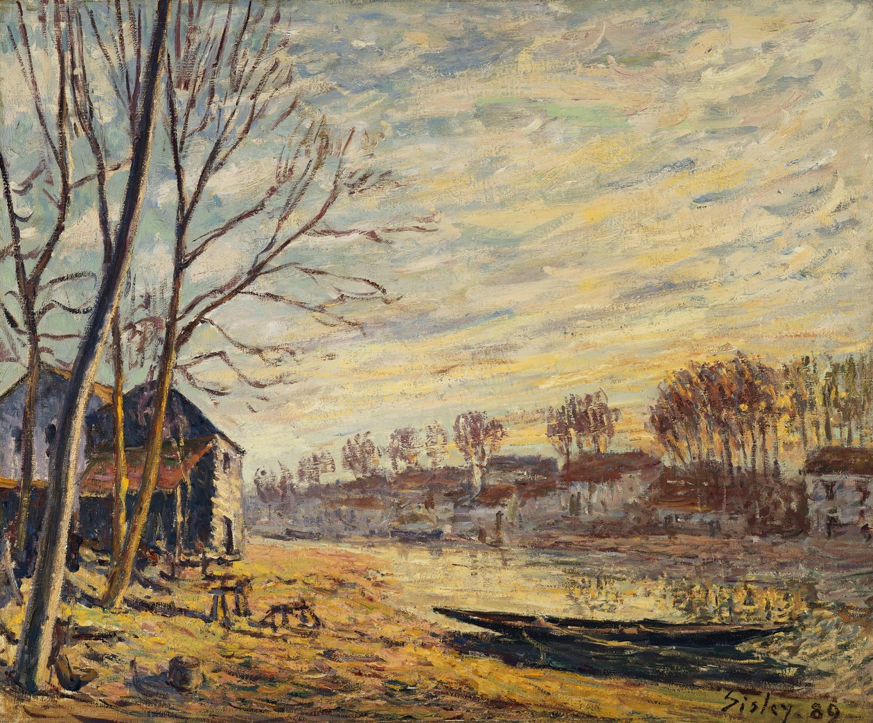 The Boatyard at Matrat ؛ Chantiers a Matrat ، 1889 بواسطة الفريد سيسلي