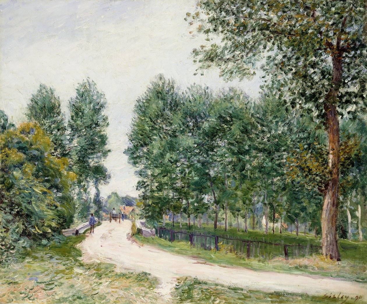 طريق سان ماميس ، الصباح ؛ Chemin de Saint-Mammes ، صباح 1890 بواسطة الفريد سيسلي
