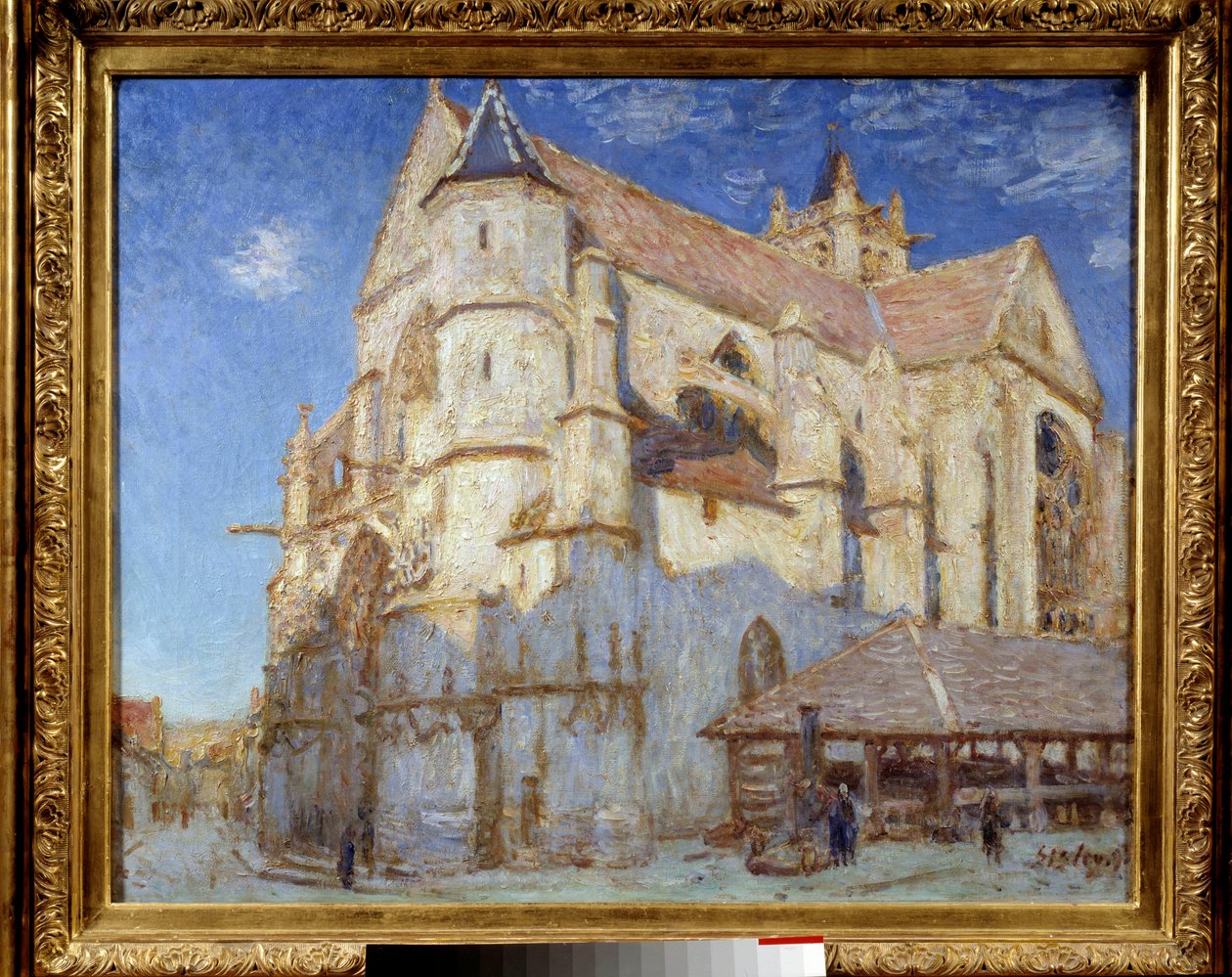 كنيسة Moret (Moret-sur-Loing أو Moret sur Loing). لوحة للفريد سيسلي (1839 - 1899) بواسطة الفريد سيسلي