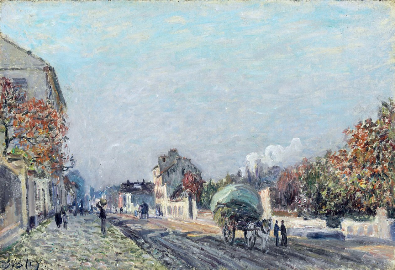 شارع في مارلي - رسم لألفريد سيسلي (1839-1899) ، زيت على قماش ، 38.1 × 55.9 سم بواسطة الفريد سيسلي