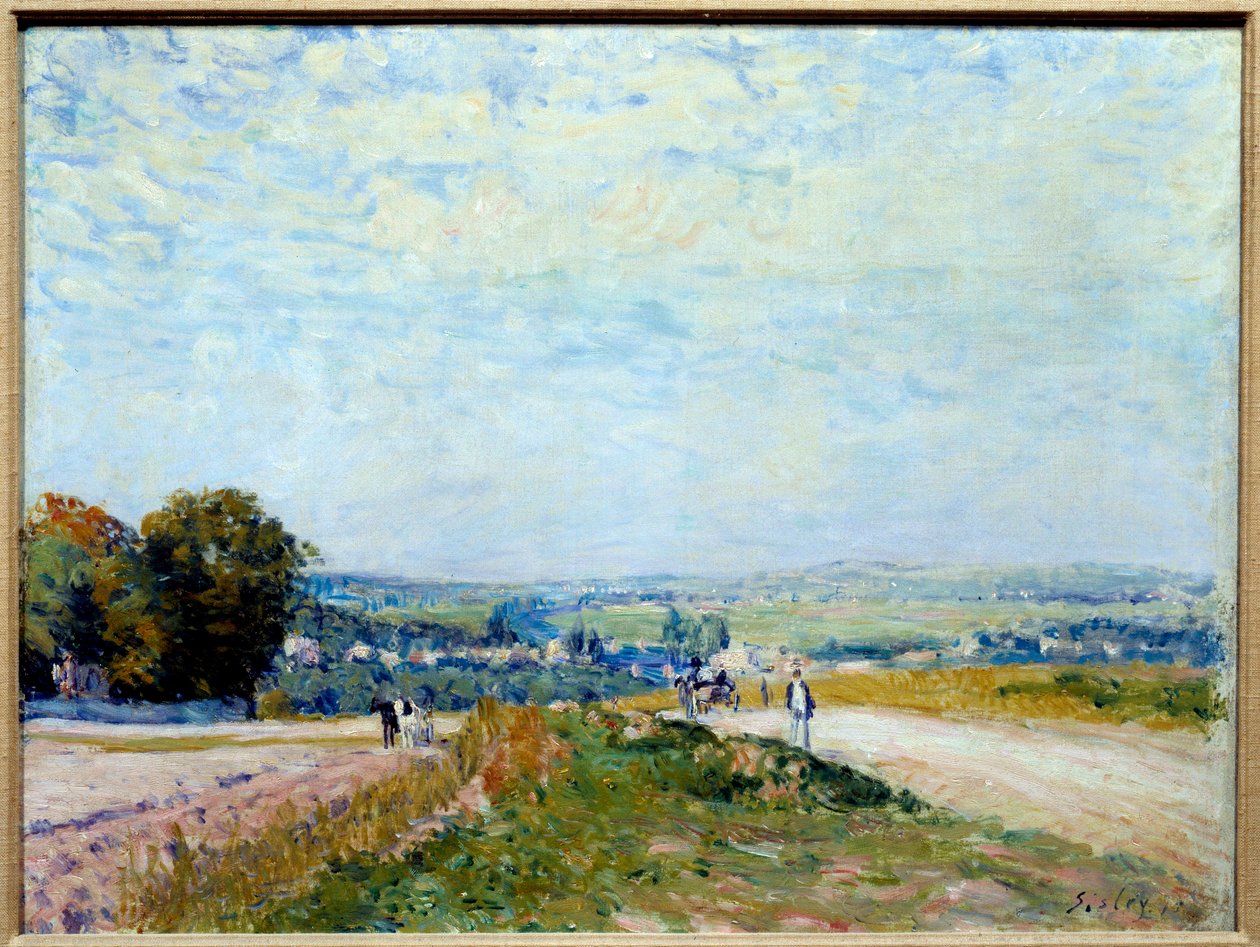 منظر من chemin de Montbuisson إلى Louveciennes لوحة لألفريد سيسلي (1839-1899) شمس القرن التاسع عشر. 0،46x0،61 م باريس ، متحف أورانجيري بواسطة الفريد سيسلي