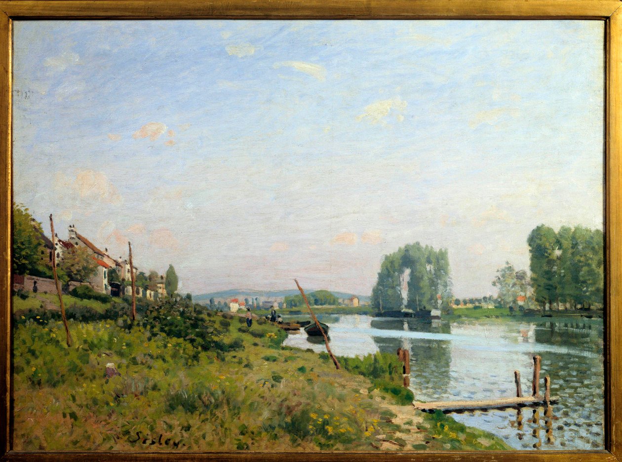 منظر لجزيرة سانت دينيس لوحة للفريد سيسلي (1839-1899) 1872 صن. 0.5x0.65 م باريس ، متحف دورسيه بواسطة الفريد سيسلي