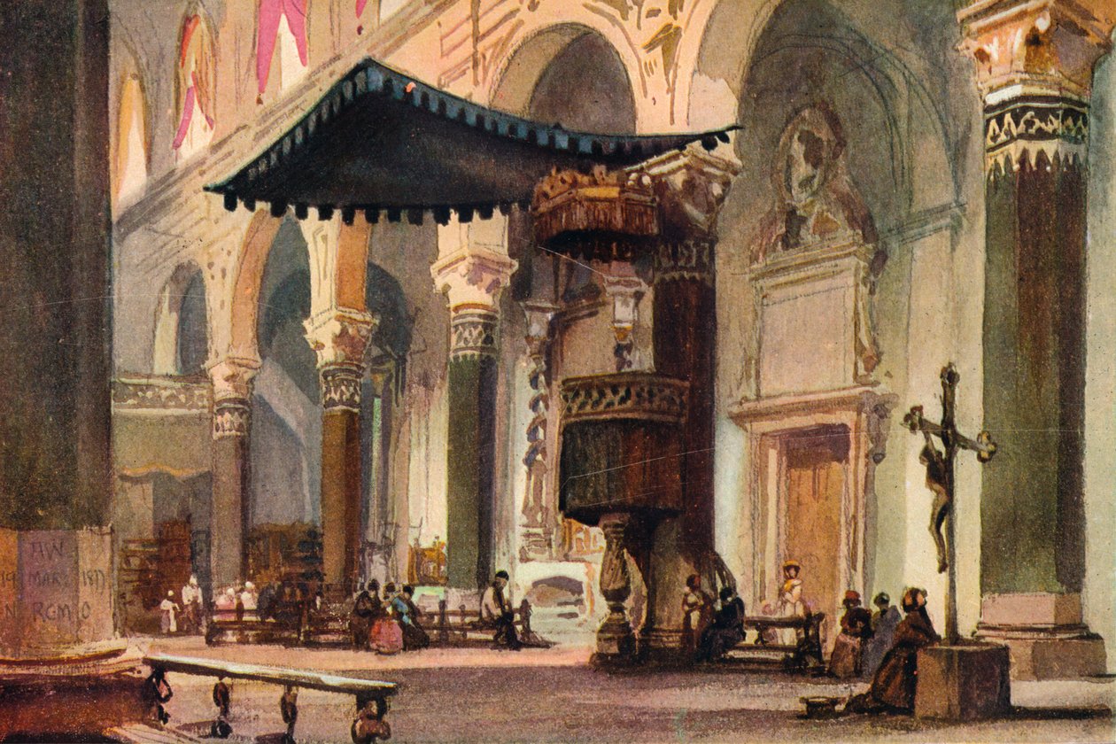داخل الكاتدرائية ، سان ريمو ، c1870 بواسطة ألفريد وترهاوس