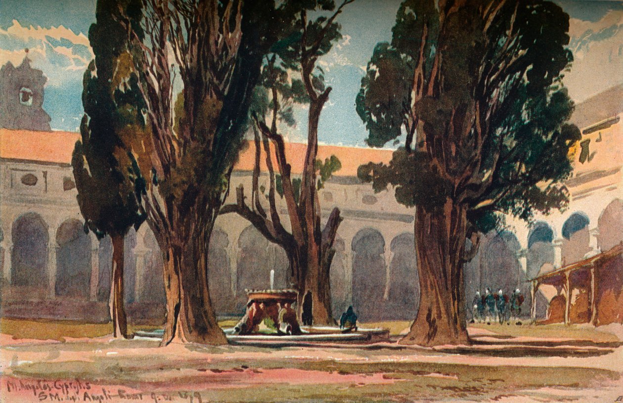 سانتا ماريا ديجلي أنجيلي ، روما ، c1870 بواسطة ألفريد وترهاوس