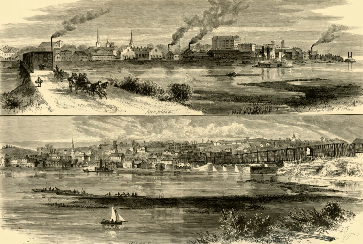"روك آيلاند ، إلينوي. - دافنبورت ، أيوا ، 1874. بواسطة ألفريد واد